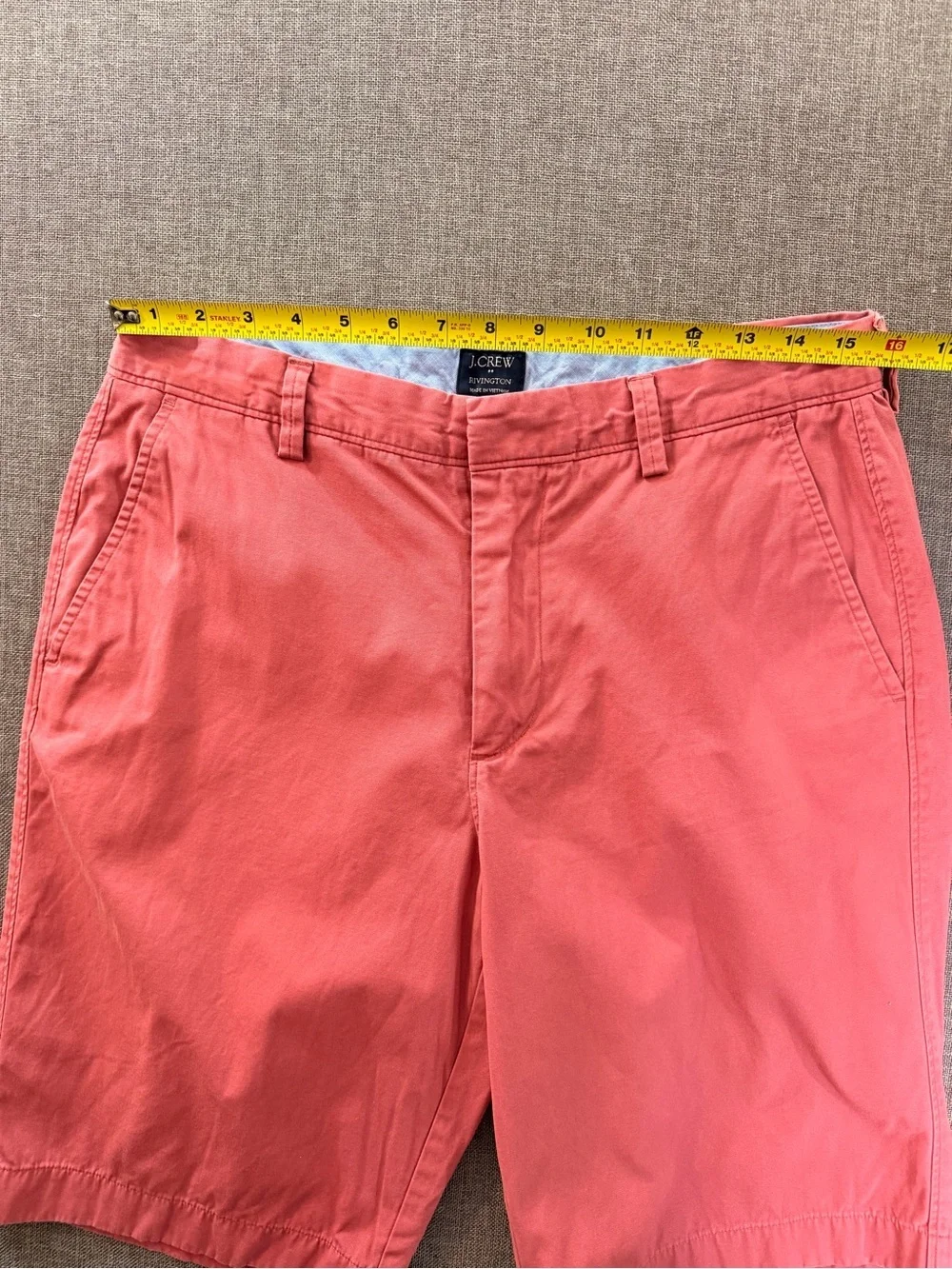 J. Crew Men’s Coral Pink Flat Front Chino Shorts Size 32